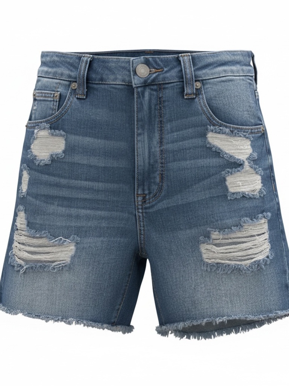 American Eagle Outfitters Medium Blue Distressed Denim Shorts